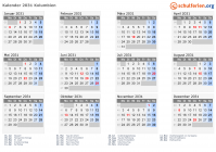 Kalender 2031 mit Ferien und Feiertagen Kolumbien