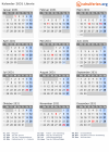 Kalender 2031 mit Ferien und Feiertagen Liberia