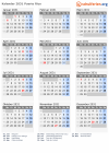 Kalender 2031 mit Ferien und Feiertagen Puerto Rico