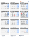 Kalender 2031 mit Ferien und Feiertagen Glarus