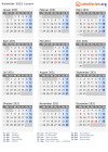 Kalender 2031 mit Ferien und Feiertagen Luzern