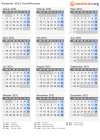 Kalender 2031 mit Ferien und Feiertagen Schaffhausen