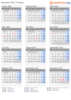 Kalender 2031 mit Ferien und Feiertagen Thurgau