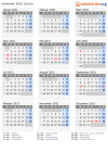 Kalender 2031 mit Ferien und Feiertagen Zürich