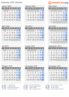 Kalender 2031 mit Ferien und Feiertagen Serbien