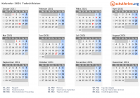 Kalender 2031 mit Ferien und Feiertagen Tadschikistan