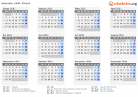 Kalender 2031 mit Ferien und Feiertagen Türkei