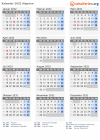 Kalender 2032 mit Ferien und Feiertagen Algerien