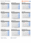 Kalender 2032 mit Ferien und Feiertagen Andorra