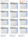 Kalender 2032 mit Ferien und Feiertagen Belgien