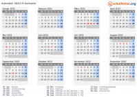 Kalender 2032 mit Ferien und Feiertagen El Salvador