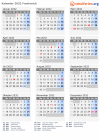 Kalender 2032 mit Ferien und Feiertagen Frankreich