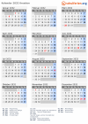 Kalender 2032 mit Ferien und Feiertagen Kroatien