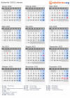 Kalender 2032 mit Ferien und Feiertagen Litauen