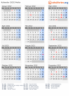 Kalender 2032 mit Ferien und Feiertagen Malta