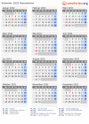 Kalender 2032 mit Ferien und Feiertagen Nordmazedonien