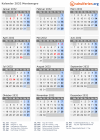Kalender 2032 mit Ferien und Feiertagen Montenegro