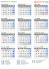 Kalender 2032 mit Ferien und Feiertagen Portugal