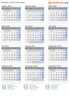 Kalender 2032 mit Ferien und Feiertagen Schweden