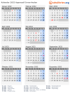 Kalender 2032 mit Ferien und Feiertagen Appenzell Innerrhoden