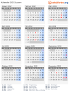 Kalender 2032 mit Ferien und Feiertagen Luzern