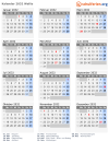 Kalender 2032 mit Ferien und Feiertagen Wallis