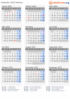 Kalender 2032 mit Ferien und Feiertagen Serbien