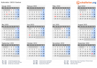 Kalender 2032 mit Ferien und Feiertagen Sudan