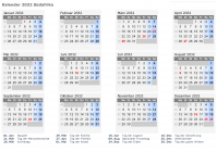 Kalender 2032 mit Ferien und Feiertagen Südafrika