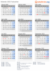 Kalender 2032 mit Ferien und Feiertagen Tschechien
