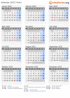 Kalender 2032 mit Ferien und Feiertagen Türkei