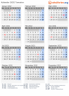 Kalender 2032 mit Ferien und Feiertagen Tunesien