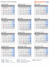 Kalender 2032 mit Ferien und Feiertagen Uruguay
