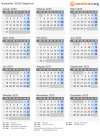 Kalender 2033 mit Ferien und Feiertagen Algerien
