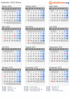 Kalender 2033 mit Ferien und Feiertagen Belize