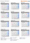 Kalender 2033 mit Ferien und Feiertagen Benin