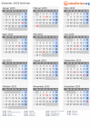 Kalender 2033 mit Ferien und Feiertagen Bolivien