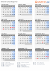 Kalender 2033 mit Ferien und Feiertagen Bulgarien
