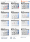 Kalender 2033 mit Ferien und Feiertagen Dominikanische Republik