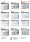 Kalender 2033 mit Ferien und Feiertagen Georgien