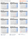 Kalender 2033 mit Ferien und Feiertagen Niederlande