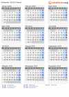 Kalender 2033 mit Ferien und Feiertagen Irland
