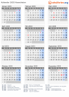 Kalender 2033 mit Ferien und Feiertagen Kasachstan