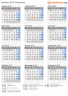 Kalender 2033 mit Ferien und Feiertagen Kirgisistan