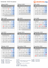 Kalender 2033 mit Ferien und Feiertagen Kroatien
