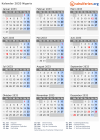Kalender 2033 mit Ferien und Feiertagen Nigeria