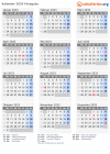 Kalender 2033 mit Ferien und Feiertagen Paraguay