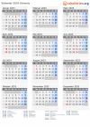 Kalender 2033 mit Ferien und Feiertagen Schweiz