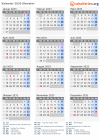 Kalender 2033 mit Ferien und Feiertagen Slowakei