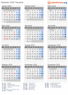 Kalender 2033 mit Ferien und Feiertagen Tansania